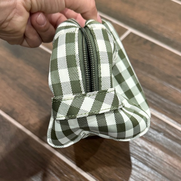 Tory Burch Green Checkered Cosmetic Bag - Picture 5 of 6